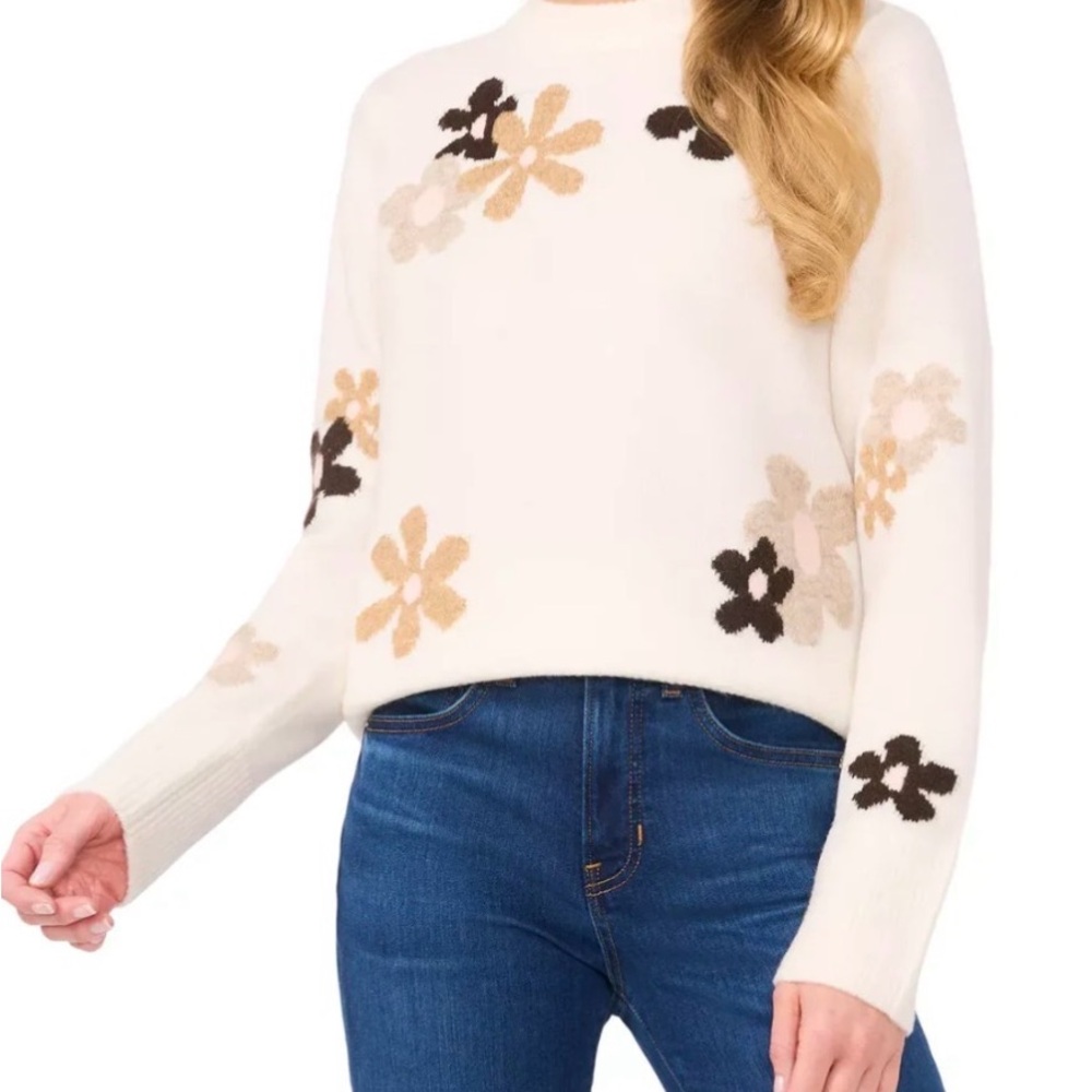 CeCe Cream Floral Sweater - Picture 2 of 5